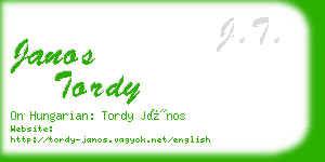 janos tordy business card